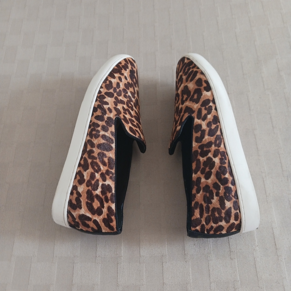 Birdies The Swift Leopard Print Calf Hair Slip On Sneakers - Picture 9 of 14